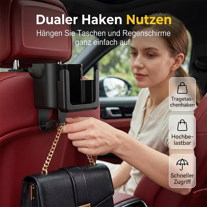 Platzsparender Auto-Getränkehalter