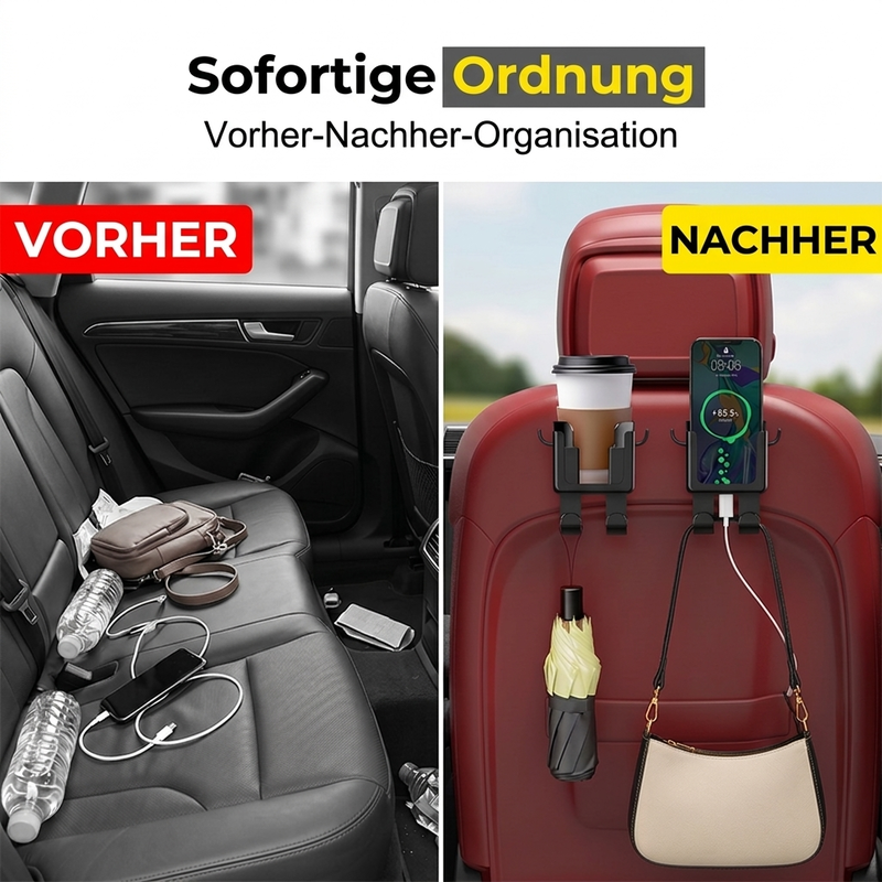 Platzsparender Auto-Getränkehalter