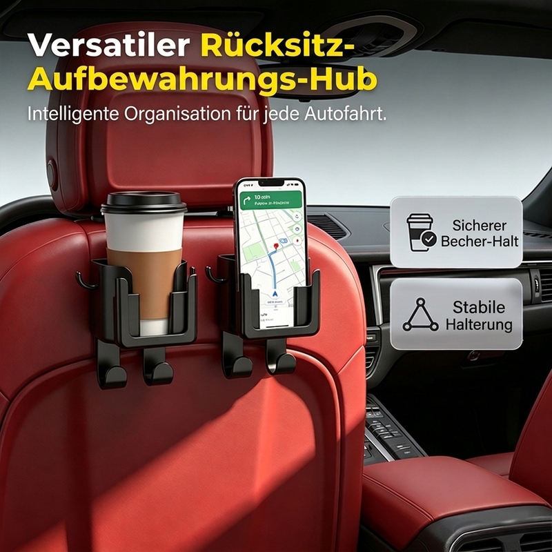 Platzsparender Auto-Getränkehalter