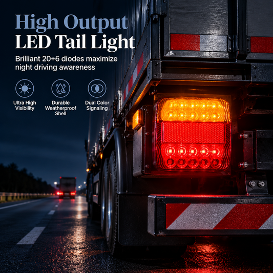 🚨 Quadratische zweifarbige LED-Rückleuchten im 2er-Set