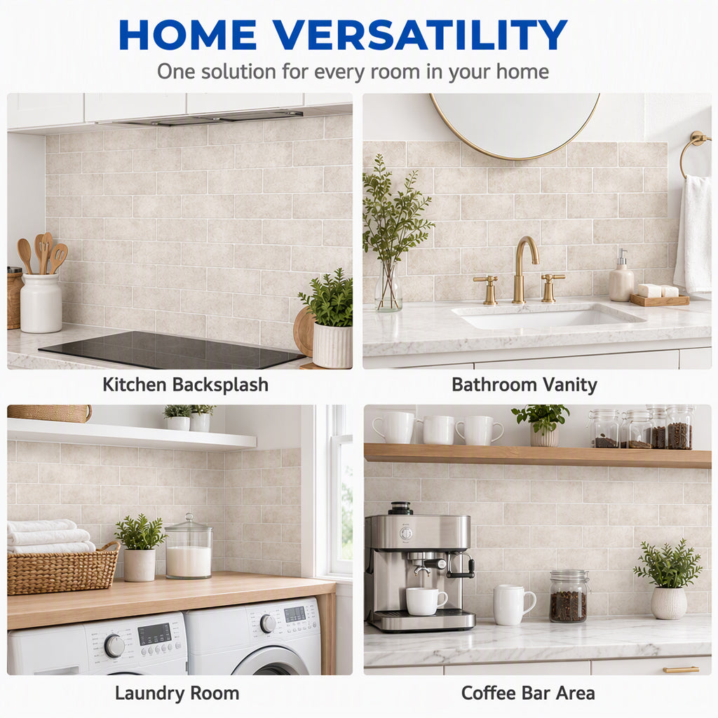 🏠 Hochwertige selbstklebende Wandfliesen für Küche & Bad – ohne Bohren, ohne Kleber ✨