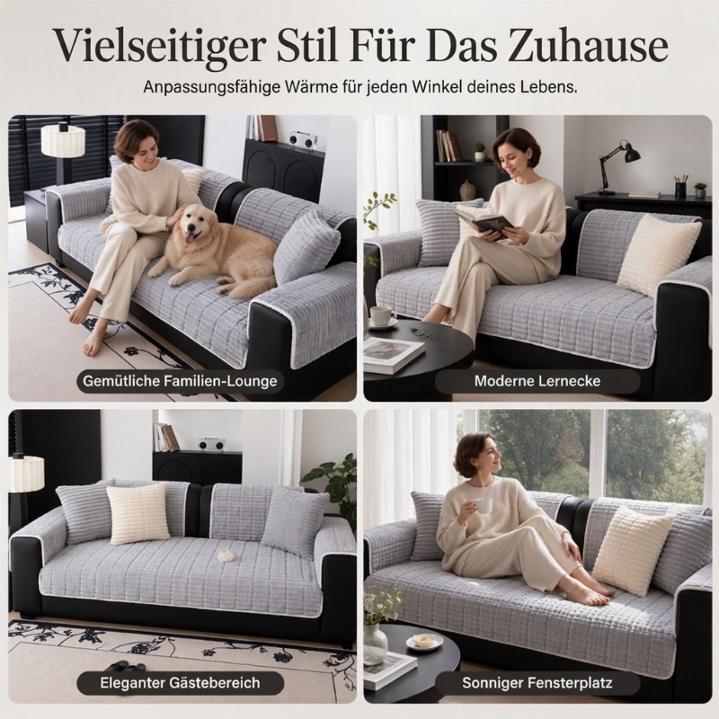 ❄️ Winter-Sonderangebot 🐰 | Rutschfeste, plüschige Sofakissenabdeckung – weich & kuschelig für die kalte Jahreszeit 🛋️✨