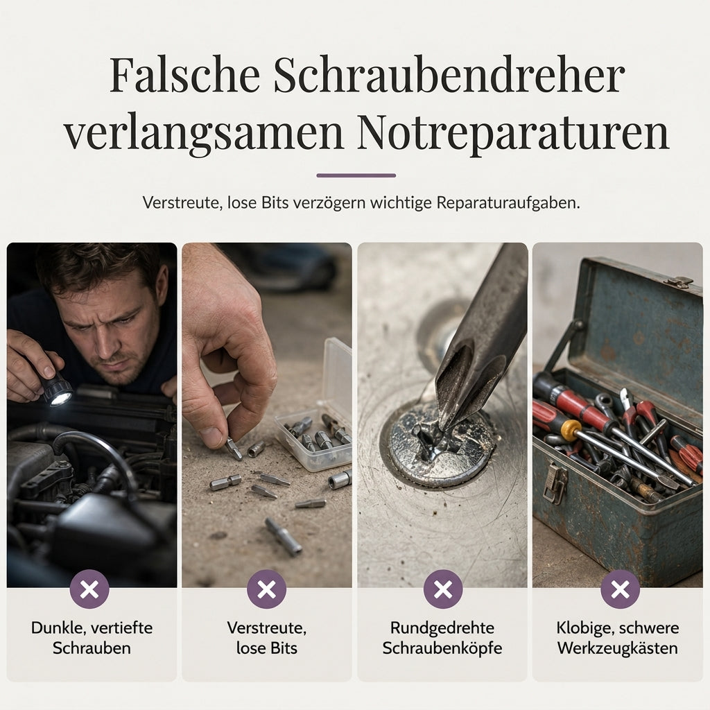 Multifunktionaler Schraubendreher-Satz mit LED-Licht
