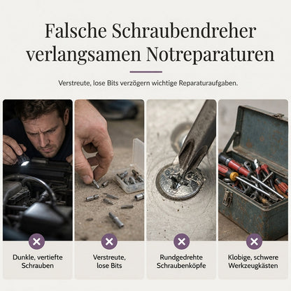 Multifunktionaler Schraubendreher-Satz mit LED-Licht