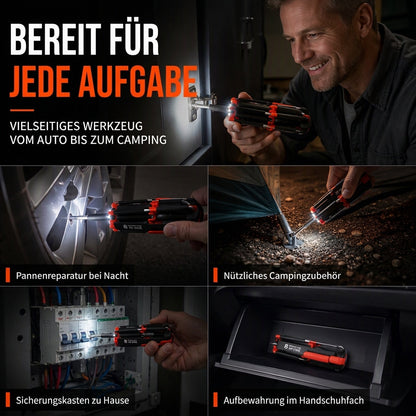 Multifunktionaler Schraubendreher-Satz mit LED-Licht