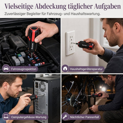 Multifunktionaler Schraubendreher-Satz mit LED-Licht