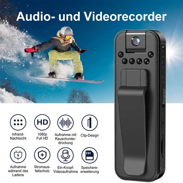 📢📢50% RABATT !!⏰HD1080P Tragbare Mini-Sportkamera