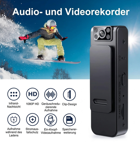 📢📢50% RABATT !!⏰HD1080P Tragbare Mini-Sportkamera