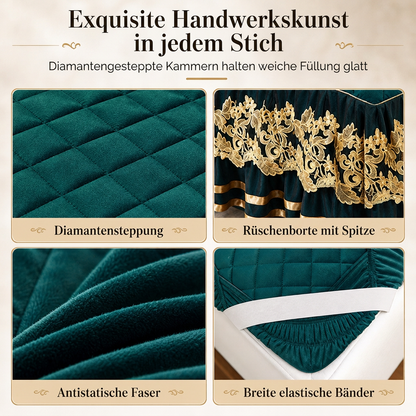 ❄️ Winter-Sonderangebot vorab 🎀 | Stretch-Spannbettlaken aus Samt mit Spitzenbesatz und rutschfester Konstruktion – weich, hautfreundlich, ideal für die kalte Jahreszeit 🛏️✨
