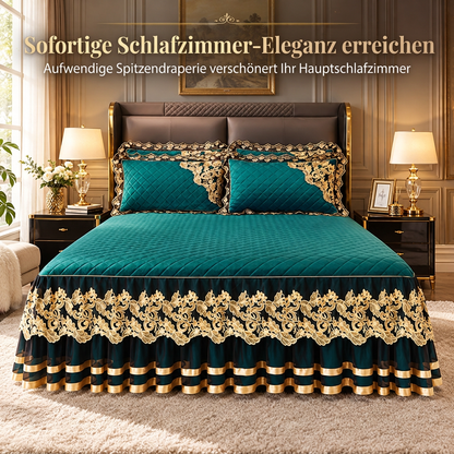 ❄️ Winter-Sonderangebot vorab 🎀 | Stretch-Spannbettlaken aus Samt mit Spitzenbesatz und rutschfester Konstruktion – weich, hautfreundlich, ideal für die kalte Jahreszeit 🛏️✨