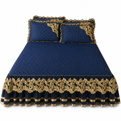 ❄️ Winter-Sonderangebot vorab 🎀 | Stretch-Spannbettlaken aus Samt mit Spitzenbesatz und rutschfester Konstruktion – weich, hautfreundlich, ideal für die kalte Jahreszeit 🛏️✨