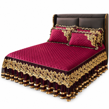 ❄️ Winter-Sonderangebot vorab 🎀 | Stretch-Spannbettlaken aus Samt mit Spitzenbesatz und rutschfester Konstruktion – weich, hautfreundlich, ideal für die kalte Jahreszeit 🛏️✨