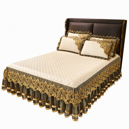 ❄️ Winter-Sonderangebot vorab 🎀 | Stretch-Spannbettlaken aus Samt mit Spitzenbesatz und rutschfester Konstruktion – weich, hautfreundlich, ideal für die kalte Jahreszeit 🛏️✨