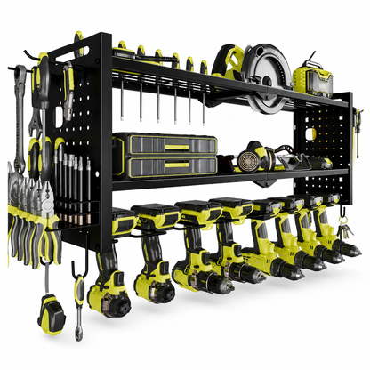 📢📢 50 % RABATT 🛠️ Wandmontiertes Werkzeugregal aus Stahl – Bohrer & Werkzeuge platzsparend aufbewahren