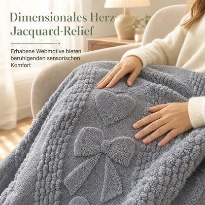 ❄️🛌 Doppelseitige Jacquard-Plüschdecke – Weich, hautfreundlich & gemütlich für Couch, Sofa, Bett und Büro