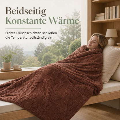 ❄️🛌 Doppelseitige Jacquard-Plüschdecke – Weich, hautfreundlich & gemütlich für Couch, Sofa, Bett und Büro