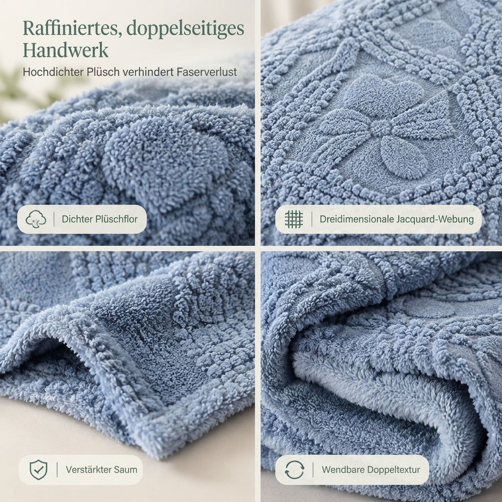 ❄️🛌 Doppelseitige Jacquard-Plüschdecke – Weich, hautfreundlich & gemütlich für Couch, Sofa, Bett und Büro