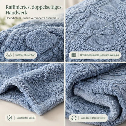 ❄️🛌 Doppelseitige Jacquard-Plüschdecke – Weich, hautfreundlich & gemütlich für Couch, Sofa, Bett und Büro