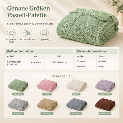 ❄️🛌 Doppelseitige Jacquard-Plüschdecke – Weich, hautfreundlich & gemütlich für Couch, Sofa, Bett und Büro