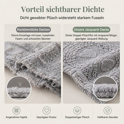 ❄️🛌 Doppelseitige Jacquard-Plüschdecke – Weich, hautfreundlich & gemütlich für Couch, Sofa, Bett und Büro