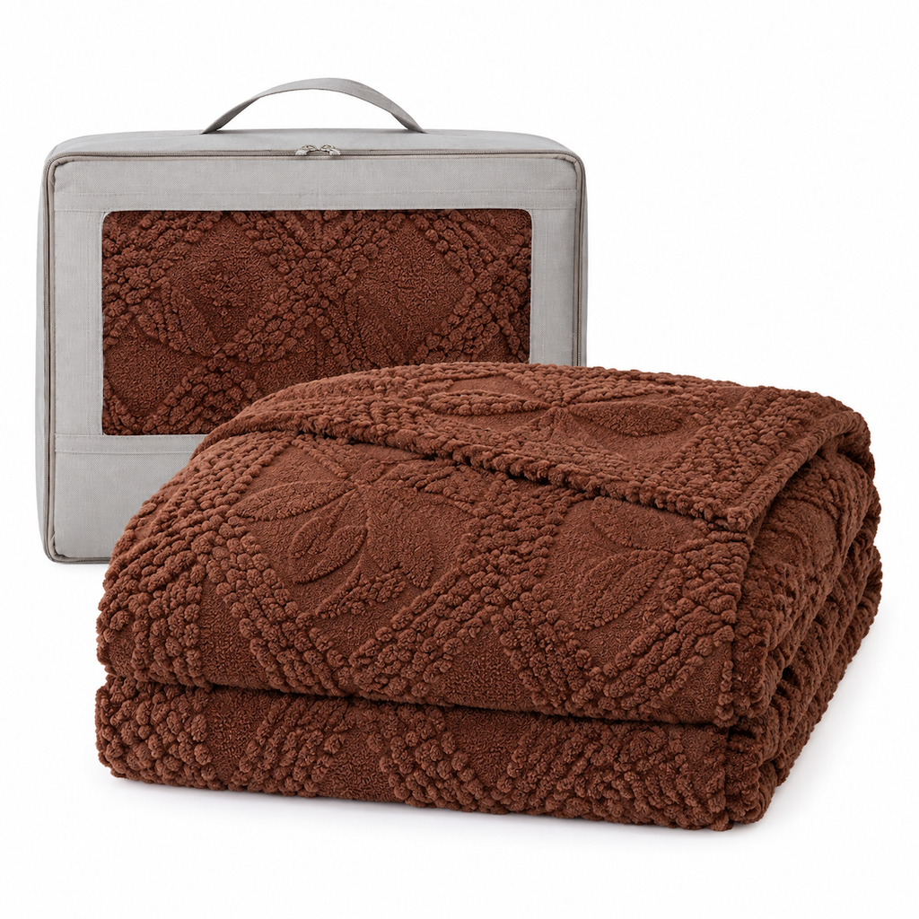 ❄️🛌 Doppelseitige Jacquard-Plüschdecke – Weich, hautfreundlich & gemütlich für Couch, Sofa, Bett und Büro