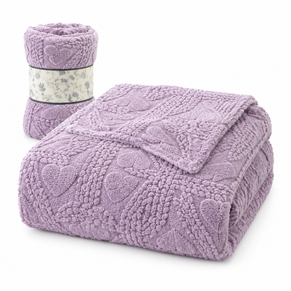 ❄️🛌 Doppelseitige Jacquard-Plüschdecke – Weich, hautfreundlich & gemütlich für Couch, Sofa, Bett und Büro