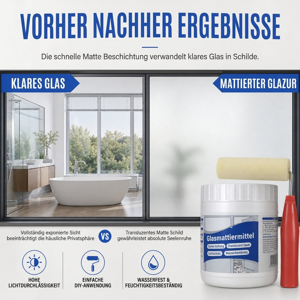 🪟 Wasserbasierte, wasserdichte Mattglasfolie – Selbstklebende Fensterfolie für Sichtschutz & Dekoration
