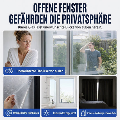 🪟 Wasserbasierte, wasserdichte Mattglasfolie – Selbstklebende Fensterfolie für Sichtschutz & Dekoration
