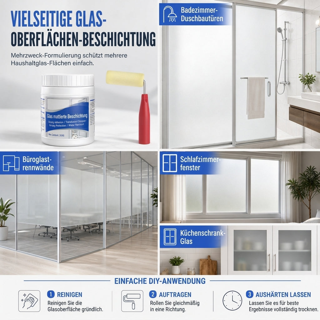 🪟 Wasserbasierte, wasserdichte Mattglasfolie – Selbstklebende Fensterfolie für Sichtschutz & Dekoration