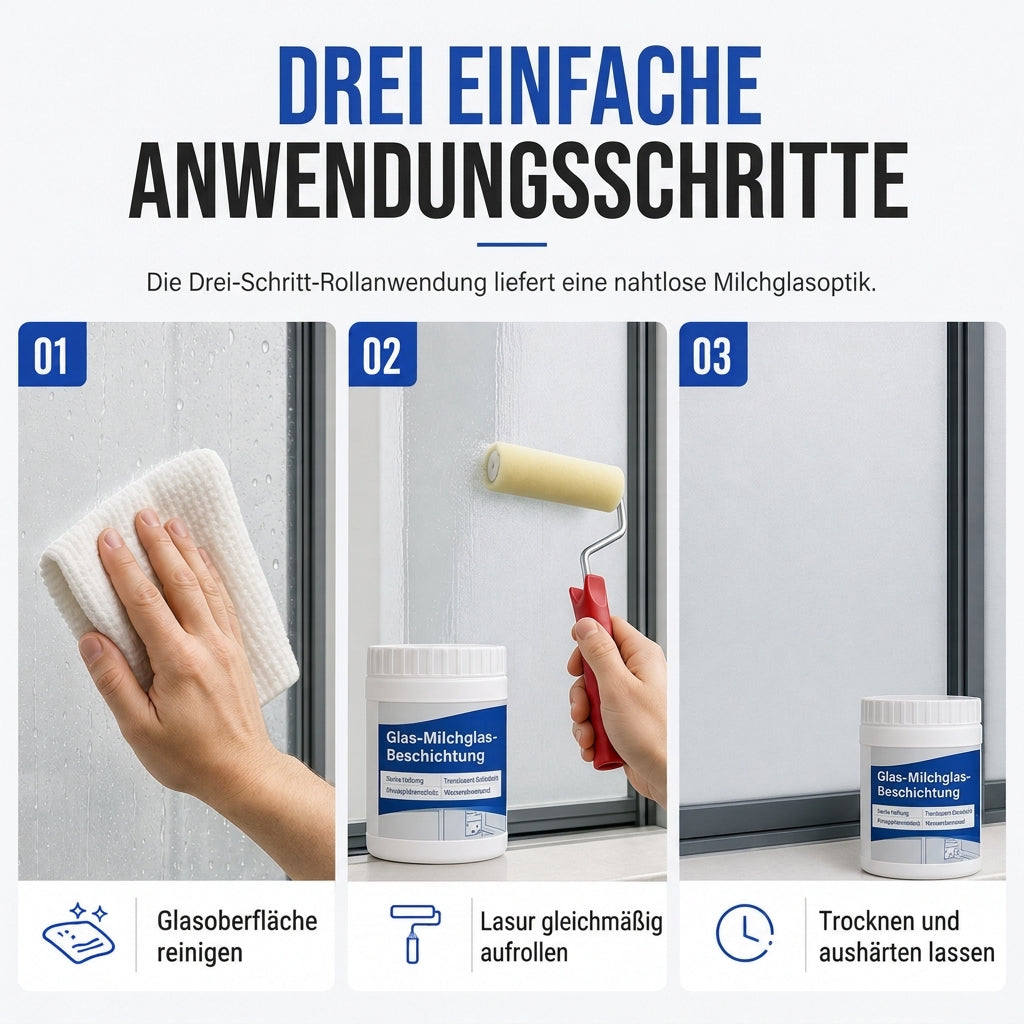 🪟 Wasserbasierte, wasserdichte Mattglasfolie – Selbstklebende Fensterfolie für Sichtschutz & Dekoration