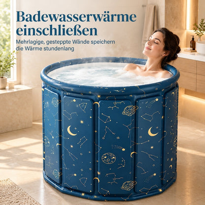 ✨ 50% RABATT! 🛁 Faltbare Badewanne für Erwachsene – groß, wärmeisolierend & mit Kissen & Ablaufschlauch