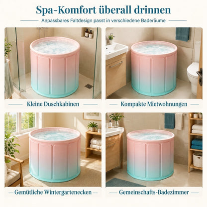 ✨ 50% RABATT! 🛁 Faltbare Badewanne für Erwachsene – groß, wärmeisolierend & mit Kissen & Ablaufschlauch