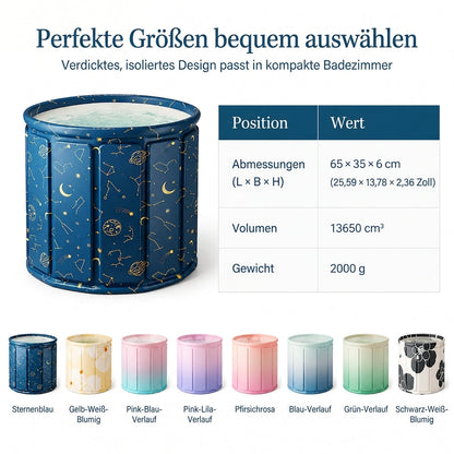 ✨ 50% RABATT! 🛁 Faltbare Badewanne für Erwachsene – groß, wärmeisolierend & mit Kissen & Ablaufschlauch
