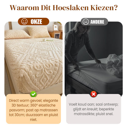 ☁️ Plüsch-Strick-Spannbettlaken – 360° rundum dehnbar für perfekten Sitz 💤
