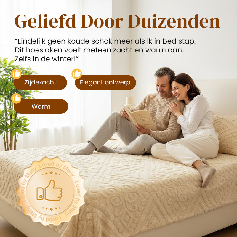 ☁️ Plüsch-Strick-Spannbettlaken – 360° rundum dehnbar für perfekten Sitz 💤