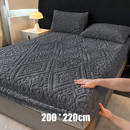 ☁️ Plüsch-Strick-Spannbettlaken – 360° rundum dehnbar für perfekten Sitz 💤