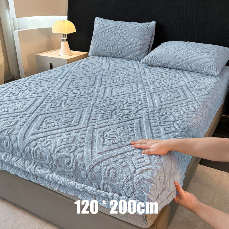 ☁️ Plüsch-Strick-Spannbettlaken – 360° rundum dehnbar für perfekten Sitz 💤