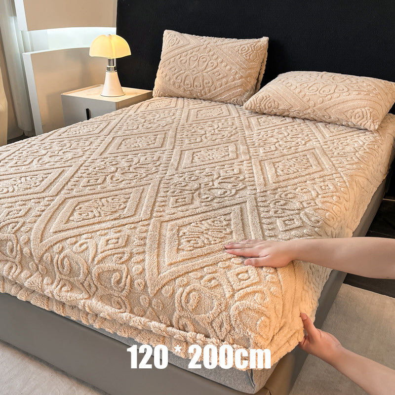 ☁️ Plüsch-Strick-Spannbettlaken – 360° rundum dehnbar für perfekten Sitz 💤