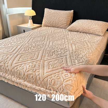 ☁️ Plüsch-Strick-Spannbettlaken – 360° rundum dehnbar für perfekten Sitz 💤