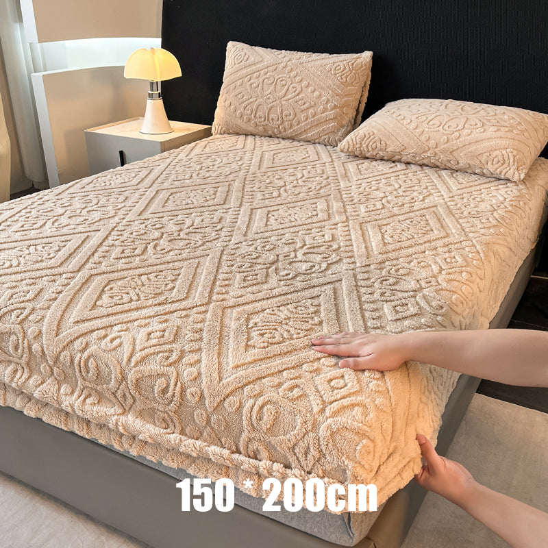 ☁️ Plüsch-Strick-Spannbettlaken – 360° rundum dehnbar für perfekten Sitz 💤