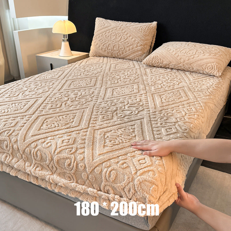 ☁️ Plüsch-Strick-Spannbettlaken – 360° rundum dehnbar für perfekten Sitz 💤