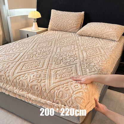 ☁️ Plüsch-Strick-Spannbettlaken – 360° rundum dehnbar für perfekten Sitz 💤