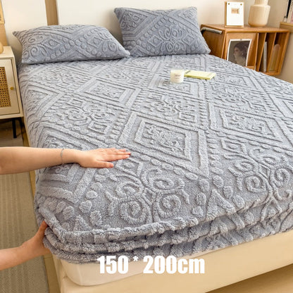 ☁️ Plüsch-Strick-Spannbettlaken – 360° rundum dehnbar für perfekten Sitz 💤