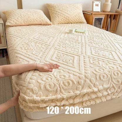 ☁️ Plüsch-Strick-Spannbettlaken – 360° rundum dehnbar für perfekten Sitz 💤