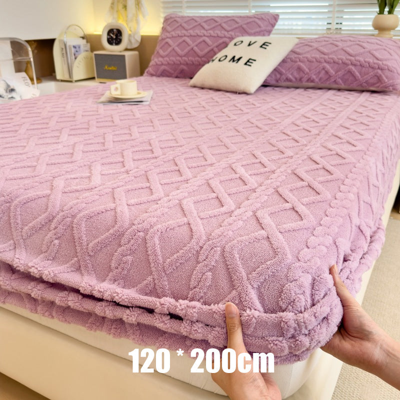 ☁️ Plüsch-Strick-Spannbettlaken – 360° rundum dehnbar für perfekten Sitz 💤