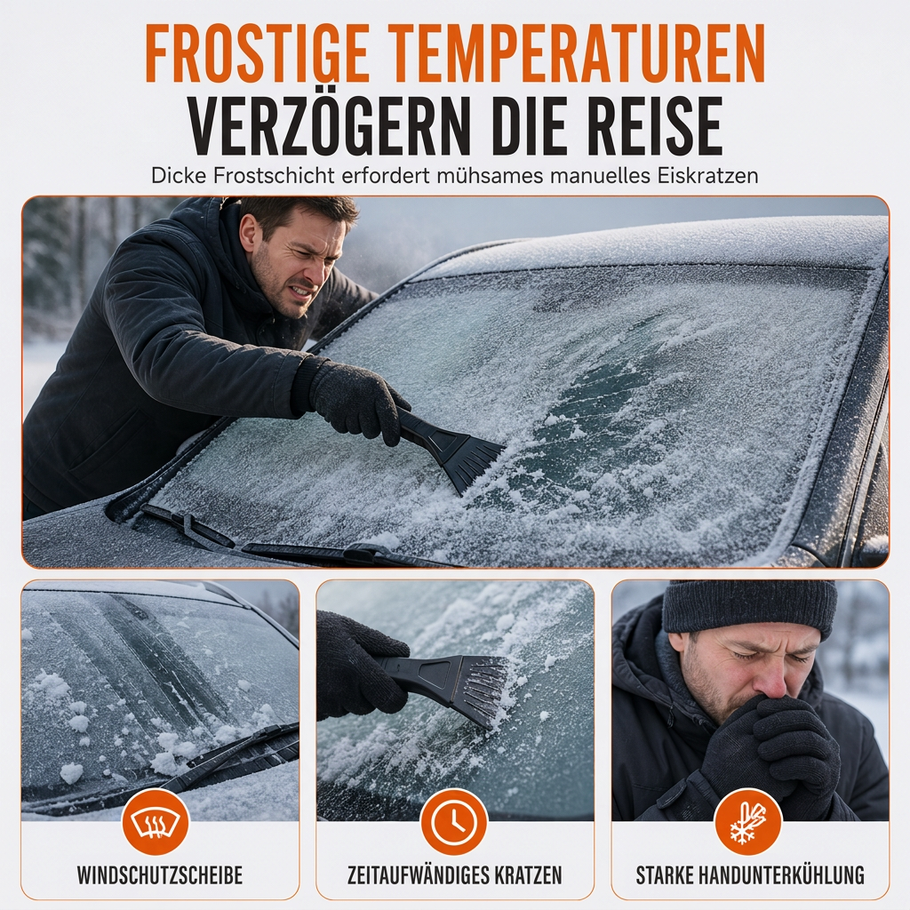 ❄️ Universelle Schneedecke für die Frontscheibe – verdicktes Oxford-Gewebe, Frostschutz & Eisfrei-Start für Auto, SUV & Van