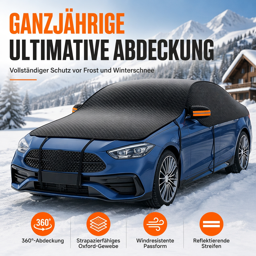 ❄️ Universelle Schneedecke für die Frontscheibe – verdicktes Oxford-Gewebe, Frostschutz & Eisfrei-Start für Auto, SUV & Van