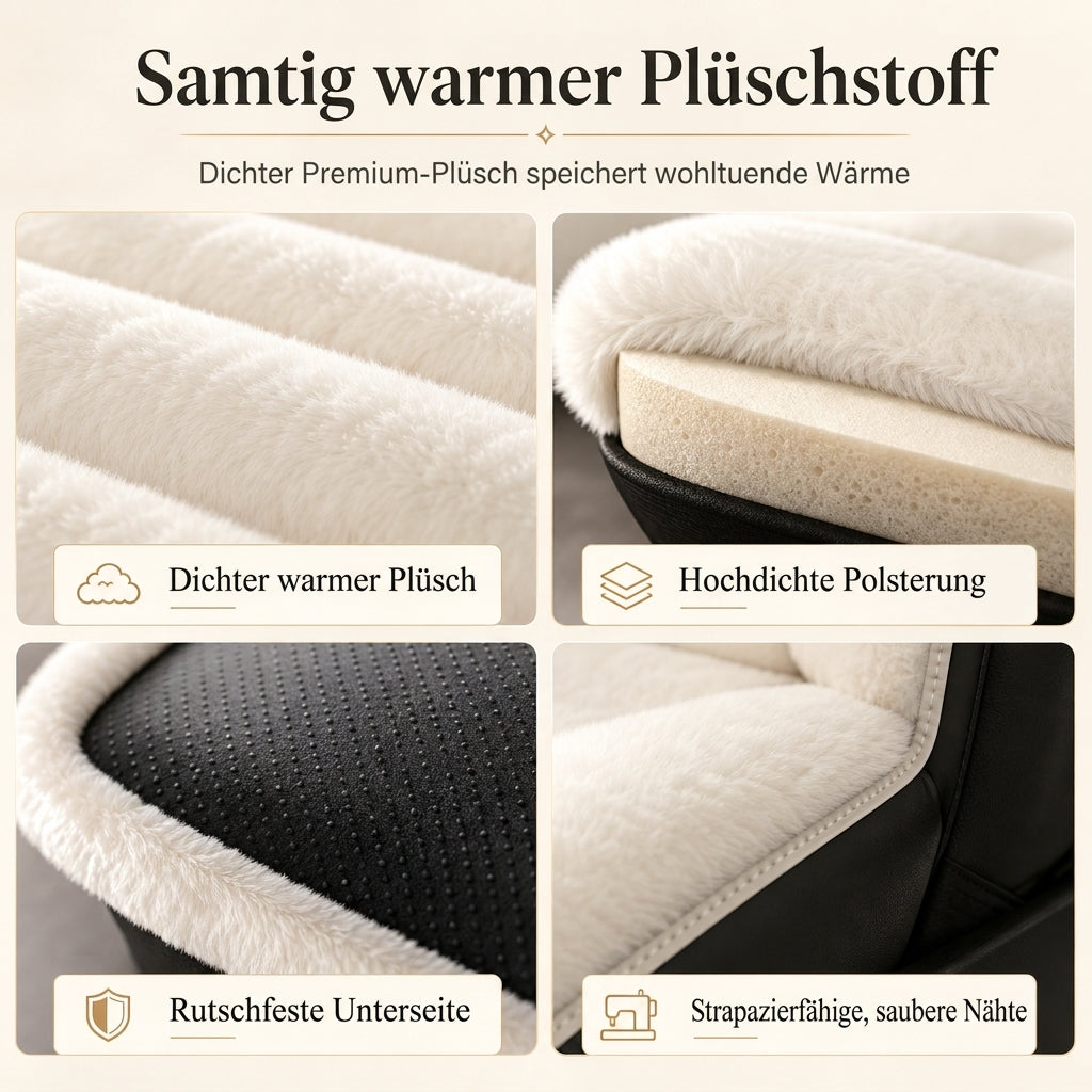 🚗 50% RABATT ❄️ Warme Plüsch-Autositzbezüge, universelle Größe, komfortables Set 🧣