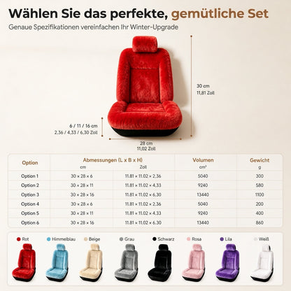 🚗 50% RABATT ❄️ Warme Plüsch-Autositzbezüge, universelle Größe, komfortables Set 🧣