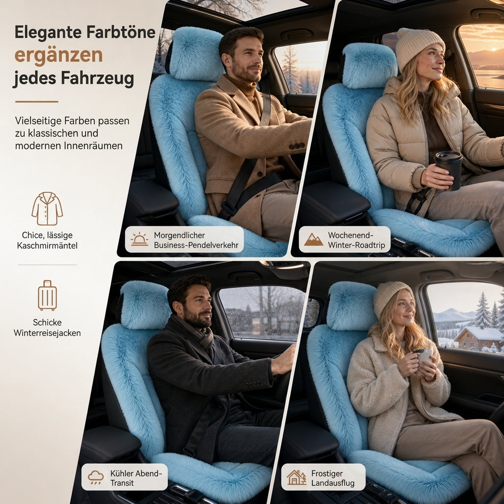 🚗 50% RABATT ❄️ Warme Plüsch-Autositzbezüge, universelle Größe, komfortables Set 🧣